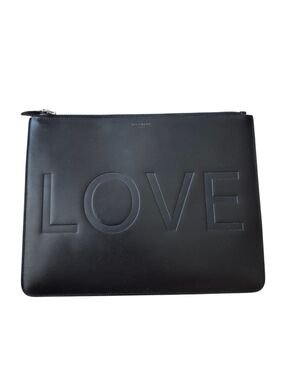 Givenchy Black Leather LOVE Clutch Bag